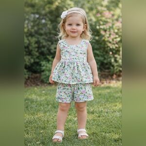 Cat & Jack Floral 2T Outfit